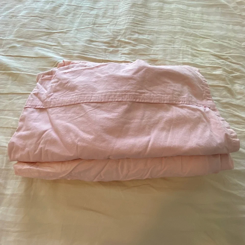 100% Cotton Pink Twin Fitted Sheet Set